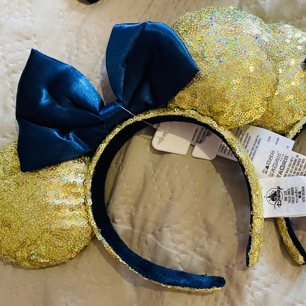 Official Disney Gold and Navy Blue Ears - Minnie Mouse